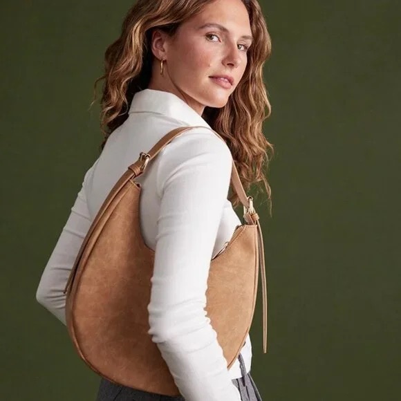 4th & reckless tan brown round bag, adjustable shoulder bag - Picture 7 of 11